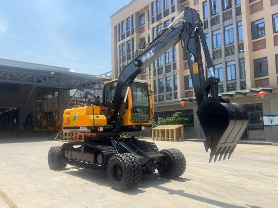 1. JINGGONG JG80SL Wheel & Crawler excavator dual mobility wheel-track hydraulic digger for municipal earthwork